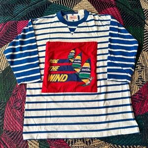 Vintage Coca-Cola Colorblock 3/4 Sleeve Shirt Size Medium